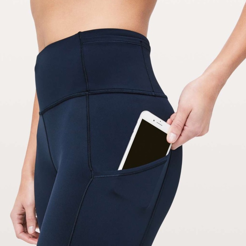 Lululemon fast and free tights peloton logo navy blue 8 - Picture 3 of 15
